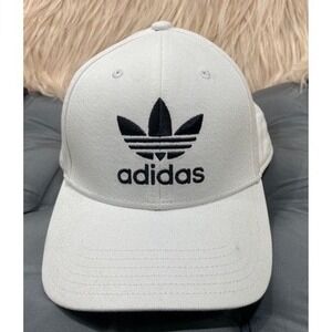 Adidas Originals Trefoil Snapback Hat White Black Logo OSFM Unisex